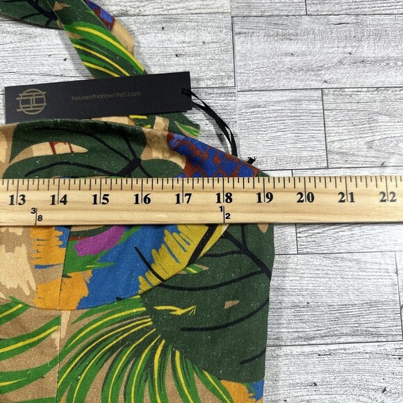 House of Harlow 1960 Mini Dress Womens Large Linen Blend Toucans‎ Lined NWT - Picture 8 of 13